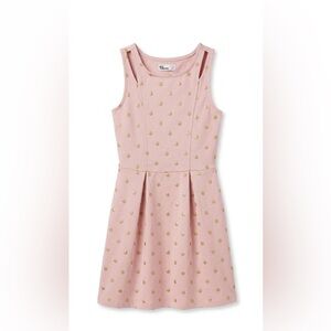 Epic Threads Girls Pink Sleeveless Fit & Flare Dress Gold Glitter Polka Dot M